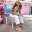 Marc Ford Platform Sandals for Women Summer Espadrilles Wedges - Ankle Strap, Buckle, Open Toe, Beach Shoes, Vacation, Dressy, Size 7.5