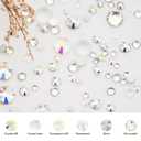 2 x 3500PCS SS6-SS30 White Mix Size 6 Grid Box Glass Rhinestones Crystal Flatback Glitter Stones for Nail Art Accessorie DIY Crafts Decoration