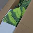 5FT Artificial Monstera Plant with Tall White Planter and Thread Moss, Realistic Faux Floor Tree with Large White Leaves for Indoor Outdoor Office Porch Living Room Corner Home Decor