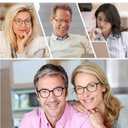 MODFANS Women Reading Glasses 4Pack Large Round Frame Readers Spring Hinges with 4 Pouch
