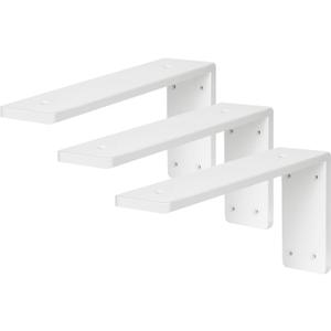 Countertop Support Bracket 12 Inch 3 Pack 3/8" Thick White Heavy Duty Granite Support Bracket 12"x6"x2.5" L Shape Iron Metal Support for Granite Quartz Wood Laminate Countertops