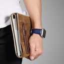 Compatible with Apple Watch Bands 49mm 46mm 45mm 44mm 42mm 41mm 40mm 38mm Alligator Leather Replacement Strap for iWatch Series 11/10/9/8/7/6/5/4/3 Ultra/SE 3/2/1 Unisex (Navy)