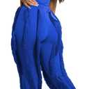 EDITCOZY Women Sexy Two Piece Outfits Fringe Pants Set Tassel Club 2 Piece Sets Going Out Birthday Party Night (Blue, XXL)