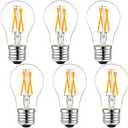 LiteHistory Dimmable E26 led Bulb 6W Equal 60 watt Vintage LED Edison Bulb AC120V 2700K A15 LED Bulb for Ceiling Fan Light Bulbs,Appliance Bulb and Refrigerator Light Bulb 600LM Clear Medium 6Pack