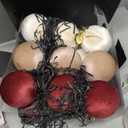 18PCS Velvet Christmas Ornaments Set  Large Matte Flocked Shatterproof Baubles for Xmas Tree Decoration, Luxury Hanging Ornaments for Holiday & Home Dcor (Red, Brown, White, 3 Inch / 8 cm)