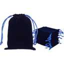 Ximkee 50 Pieces Wholesale Lot - Black Velvet Cloth Jewelry Pouches/Drawstring Bags 3" X 4" (50, Blue)