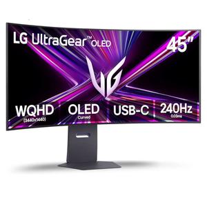 LG Ultragear 45GX900A-B 45" OLED Curved Gaming Monitor – WQHD, 240Hz, 0.03ms, G-SYNC, FreeSync, USB-C PD 65W, HDMI 2.1, DCI-P3 98.5%