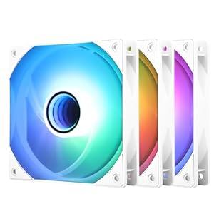 Thermalright TL-C12W-S V3 Case Fan 120mm ARGB CPU Cooler Fan Comes with ARGB Mirror Light Effect, PC PWM Silent Fan with 1500RPM Speed, White CPU Cooling ARGB Fan(Kit Fans)