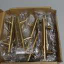 25Pcs Gold Cabinet Handles Brass Pulls 3 Inch Dresser Drawer - LS201GD76 Kitchen Brushed Door Hardware Furniture, 76mm Hole Centers