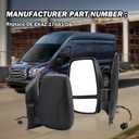 Driver Side Mirror,Mirror Assembly Compatible With 2015-2025 Ford Transit 150 250 350 350 HD,Transit Tow Power Glass,Towing Without Signal Light Non Heated,Black(Short Arm)