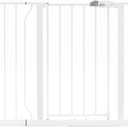 Regalo Safety 29-49" Easy Step Extra Wide Baby Gate for Doorways & Bottom of Stairs, Pressure Mounted Safety Gate with Door for Babies, Toddlers & Pets, White