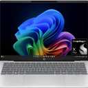 HP OmniBook 5 14 inch Next Gen AI PC, OLED Display, Snapdragon X Plus X1P-42-100, 16 GB RAM, 1 TB SSD, Qualcomm Adreno GPU, Windows 11 Home, Glacier Silver, 14-he0099nr