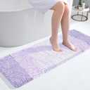 OLANLY Bathroom Runner Rugs Mat 47x17, Extra Soft Absorbent Microfiber Bath Rug, Rubber Backing, Quick Dry, Washable Long Bath Mats for Bathroom, Tub and Shower, Home Decor Accessories, Light Purple