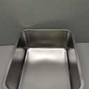 Ohtomber Stainless Steel Litter Box - Metal High Sided Cat Litter Box Pan, Never Absorbs Smell, Easy to Clean Non Stick Cat Litterbox Tray Toilet Pet Supplies for Indoor Kitty, Kitten, Rabbit, Puppy (17.5"L  13.6"W  6"H)