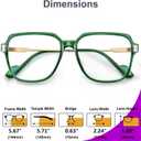VISOONE Oversized Blue Light Blocking Glasses with Chic Square TR90 Frame and Metal Temple for Women Men REMY