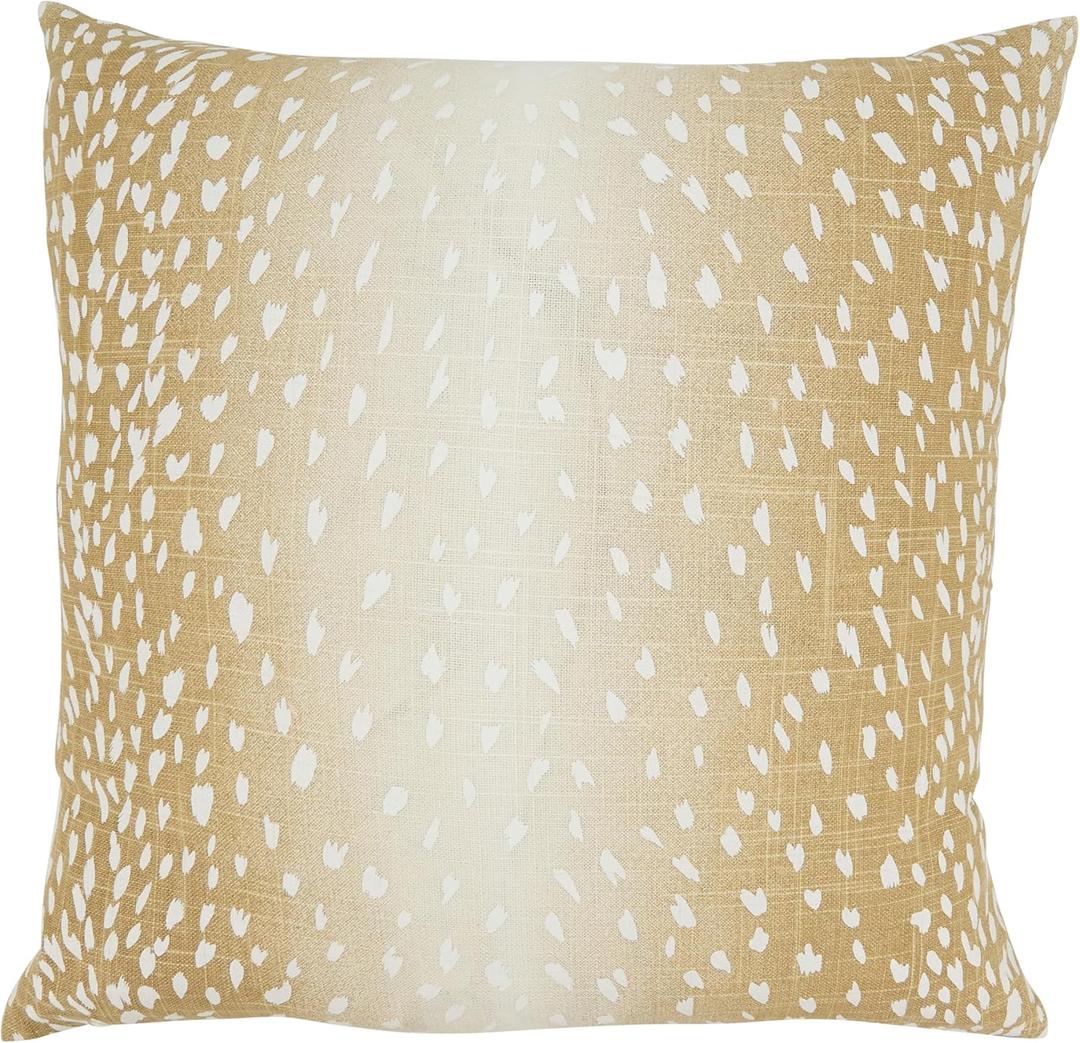 SARO LIFESTYLE Earthy Antelope Print Throw Pillow Cover (20" x 20" (Pack of 1), Natural)