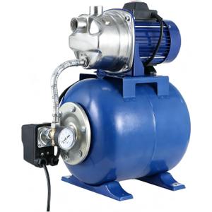 1.6HP Stainless Steel Shallow Well Pump with Pressure Tank - Up to 1320 GPH, 115V, 164FT, Automatic Water Booster Jet Pump for Home, Farm, Garden, Yard (Blue)