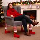 4 Pcs Christmas Tables Chair Socks, Santa Style Elf Legs Chair Leg Socks, Furniture Floor Protectors for Tables Chairs, Holiday Party Home Christmas Chairs Decoration