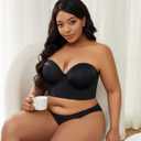SEA BBOT Women Longline Strapless Bra Full Coverage Corset Bra Hide Back Fat (Black, 34D)