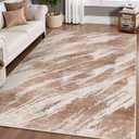 Lahome Abstract Washable Rugs 5x7, Non Slip Ultra-Thin Living Room Rugs Indoor Soft Bedroom Area Rug, Print Stain Resistant Non Skid Modern Rug Carpet for Dining Room Office Guest Room (5'x7', Brown) 