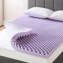 Best Price Mattress 4 Inch Egg Crate Memory Foam Mattress Topper with Soothing Lavender Infusion, CertiPUR-US Certified, Dorm Essentials, Twin XL