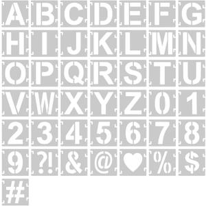 8 Inch Letter Stencils for Painting, 43 Pcs Reusable Alphabet Symbol Numbers Stencils Interlocking Kit for Painting on Wood, Wall, Fabric, Rocks, Chalkboard, Sign & DIY Art (8 inch)