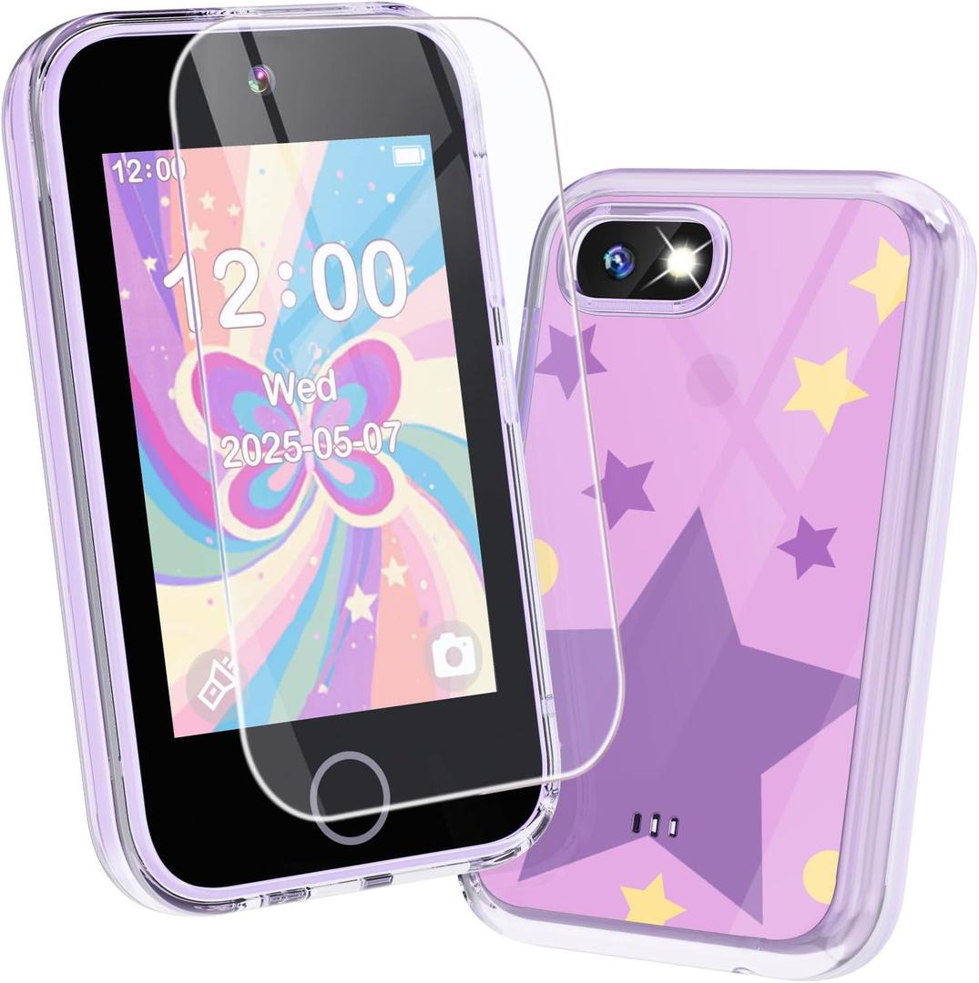 JOYJAM Phone for Kids Age 3-8, 3.5'' Touchscreen Kids Smart Phone for Girls Christmas Birthday Gifts, Learning Toy Phone with Dual Camera, ABC Learning, Habit Tracker for 3 4 5 6 7 8 Year Old