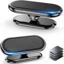 2-Pack Magnetic Phone Holder for car, [ Super Strong Magnet ] [ with 4 Metal Plate ] Cell Phone carmount for iPhone Magnetic [ 360 Rotation ] Universal Dashboard Adhesive Car Magnetic Phone Mount (Black)