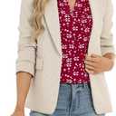 Zeagoo Womens Dressy Casual Chffon Shirts Short Sleeve V Neck Work Blouse | Flowy Business Casual Tops, Petal Sleeves, Double Layer, Office, Teacher, Interview Outfits for Spring, Summer (Red, XXL)