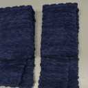 Kevin Textile Set of 2 Decorative Pillow Cover Solid Striped Corduroy Plush Velvet Cushion Cover for Couch 50cm 20 x 20 Inch Navy Blue