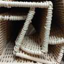 Pinkunn 4 Pcs Nursery Book Shelves 35.4 Inch Rattan Scalloped Floating Bookshelves Wicker Boho Book Shelf for Wall Mounted Decor Nursery Rooms Hanging