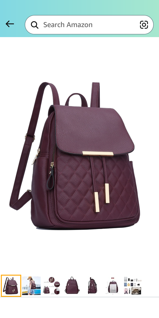 KKXIU Quilted Trendy Leather Backpack Purse for Women and Ladies Shoulder Travel Daypacks Bags (Wine)
