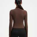 SUUKSESS Women Golden Full Zip Up Workout Cropped Jackets Lightweight Athletic Yoga Tops M