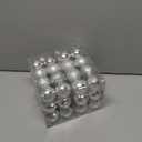 Emopeak 24Pcs Christmas Balls Ornaments for Xmas Christmas Tree - 4 Style Shatterproof Christmas Tree Decorations Hanging Ball for Holiday Wedding Party Decoration (Silver, 1.6"/4.2CM), 2 Pack