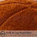 Burnt Orange Pumpkin Fall Pillow Covers 18"x18" Set of 2, Embroidered Faux Fur Decorative Throw Pillow Covers for Couch Soft Fluffy Plush Cushion Cases for Farmhouse Halloween Home Decor
