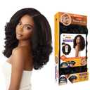Sensationnel Curls Kinksandco Kinkyedges Wig - Kinky Roller Set 16 Inch Y Part Lace Natural Kinkytexture Edged Hairline for Natural 3C to 4C Hair Textures (BALAYAGECOPPER)