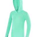 Roadbox Boys Rash Guard Hooded Fishing Shirt, Kids UPF 50+ Long Sleeve Sun Hoodie, Youth UV Protection Beach Swim Shirts, XL