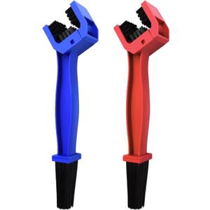 Bike or Motorcycle Chain Washer, Cleaning Brush 2 Pcs (Color, Blue and Red)