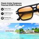 Kelinln Womens Sunglasses Polarized Trendy Classic Aviator Sunglasses Square 70s 80s 90s Vintage Shades, UV Protection