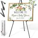 63" Easel Stand for Wedding Sign Poster Display Easel Floor Adjustable Metal Black Art Easel Instant Folding Tripod Easel for Painting Canvas Wedding Welcome Sign Stand, 1 Pack
