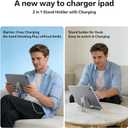 YACAISI Magnetic Wireless Charger for iPad 10th Generation, iPad (A16) Only, 18W iPad Tablet Fast Charging Stand Smart Connector Alloy Wireless Charging iPad with USB-C Cord Cable, Grey