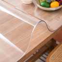 Clear Table Cover Protector, 24 x 55 Inch Clear Desk Mat, 1.5mm Thick Plastic Table Cover, Transparent Desk Cover, Desk Protector Mat for Desktop, Writing Desk