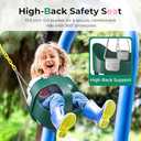 DECORLIFE Toddler Swing, Baby Swing Outdoor High Back Full Bucket Swing Set, 330lb Capacity, Safety Design, Plastic-Coated Chains and Quick-Snap Carabiners for Backyard, Playground (Green)