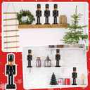 3 Pcs Christmas Nutcracker Ornaments 10 Inch Wooden Black Nutcracker Soldier African American Nut Cracker Figures Modern Minimalist Christmas Table Centerpiece Decor for Tabletop Mantle Fireplace Home