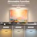 White Battery Operated Picture Light for Wall, 23.6-Inch Wireless Rechargeable LED Paintings Light with Remote, Dimmable Art Display Light for Gallery Poster Frame Bedroom Hallway