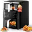 13QT Vertical Compact Dual Basket Air Fryers with Viewing Window, 4.5+8.5Quart