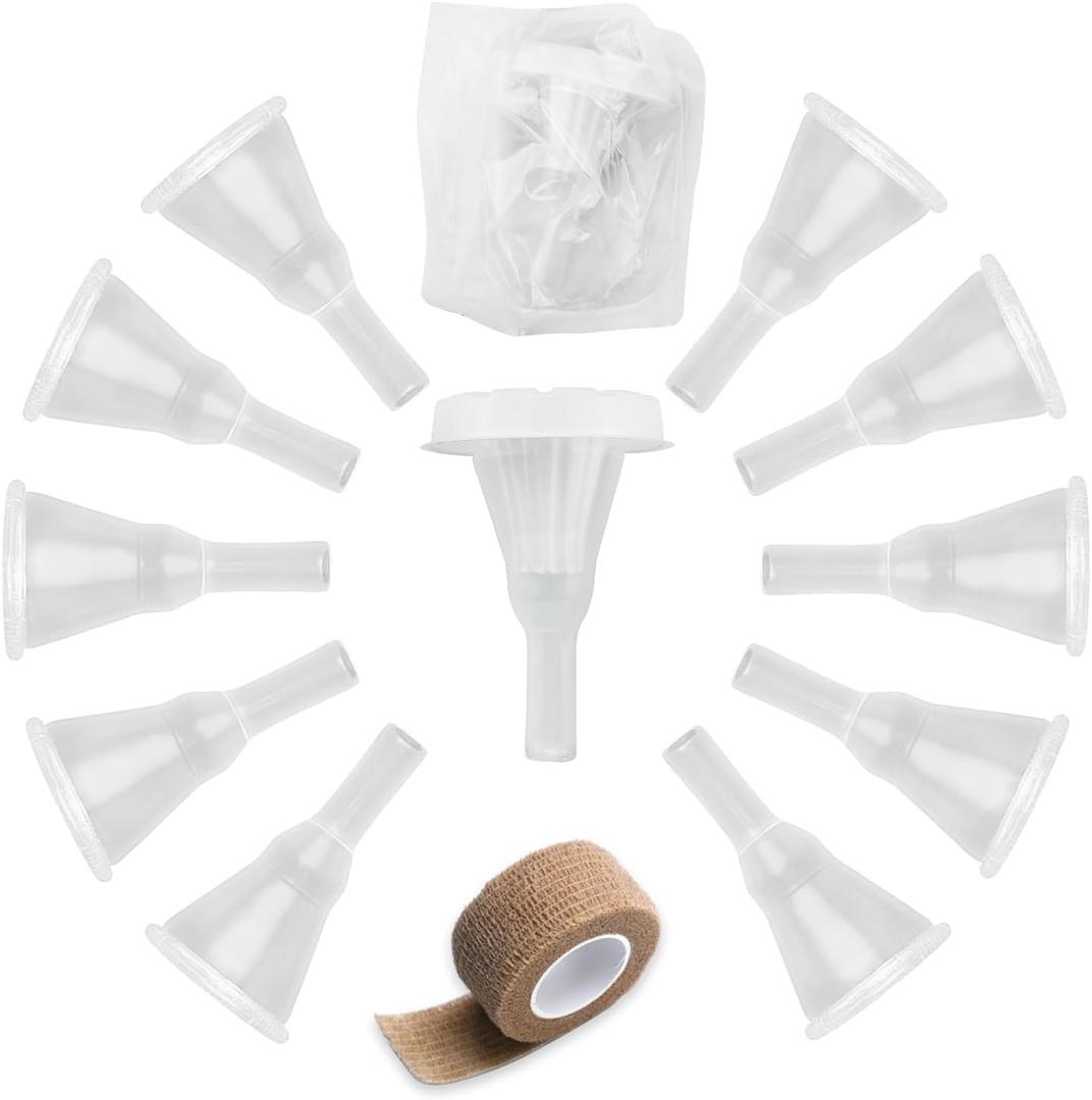 Silicone External Condom Catheter for Men10 Pack Adhesive Catheter Set,Disposable Day and Night Use,Leak-Proof Design with Secure Fit for Incontinence(0.98in/25mm/Small Size)