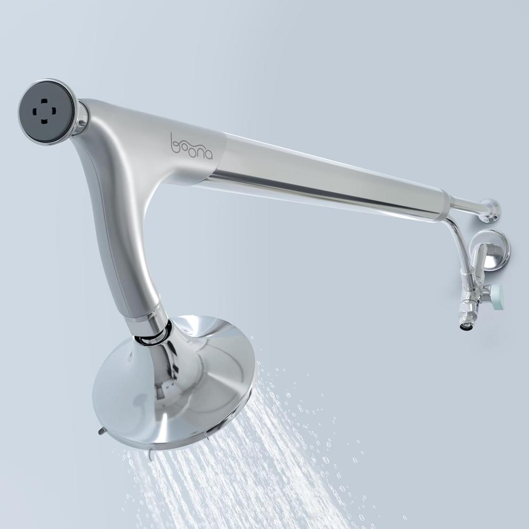 BOONA Original Tandem Shower as Seen on Shark Tank | Dual Shower Head for Couples | Max Water Pressure for Two | Easy Install (King Krome, One Showerhead)