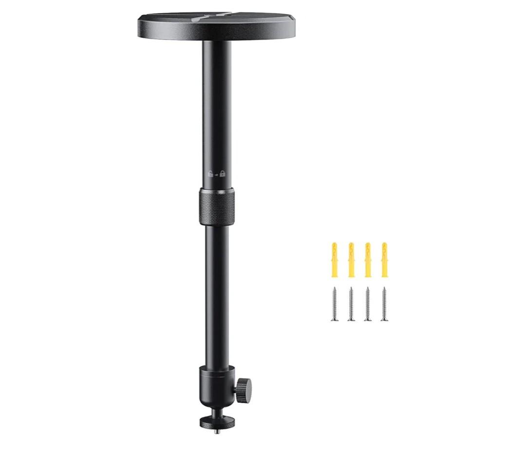 Aurzen Ceiling Projector Mount Bracket, 360° Rotation & 90° Tilt, Adjustable 9"-15" Length, ¼-Inch Screw, Compatible with TMY, HAPPRUN, Yaber, Epson & Most Projectors