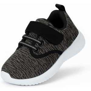 Toddler Sneakers Wide Toe Box Barefoot Shoes for Boys & Girls, Breathable Mesh, Lightweight Non-Slip Walking & Running Shoes (Gray) Size: 8